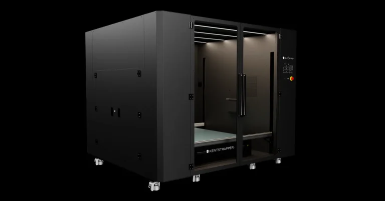 Stampante 3D Mille Kentstrapper 1000x1000x1000 mm con camera calda, vista obliqua